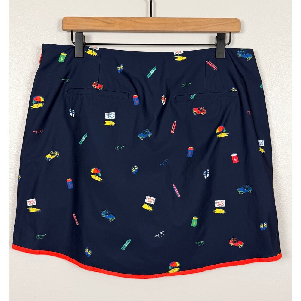 Polo Golf Ralph Lauren Beach Print Skort Blue Size 8 Pickleball Tennis Outdoors - Picture 8 of 14